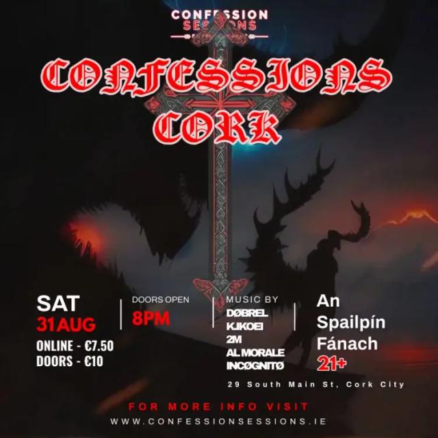 Confession Sessions Cork - Hard Techno - 8PM Start